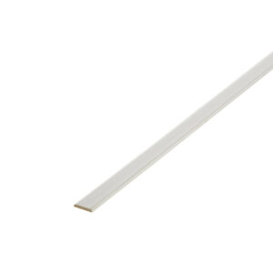 Champlat médium (MDF) 2 arrondis blanc, 4 x 28 mm, L. 2.44 m