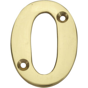 Chiffre 0 en laiton poli H.5.1 x l.3.5 cm