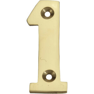 Chiffre 1 en laiton poli H.5.1 x l.3.5 cm
