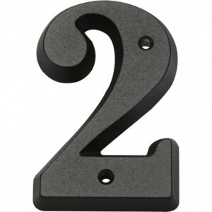 Chiffre 2 en zamak mat H.8 x l.4.5 cm