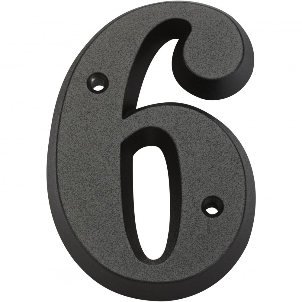 Chiffre 6 en zamak mat H.8 x l.4.5 cm