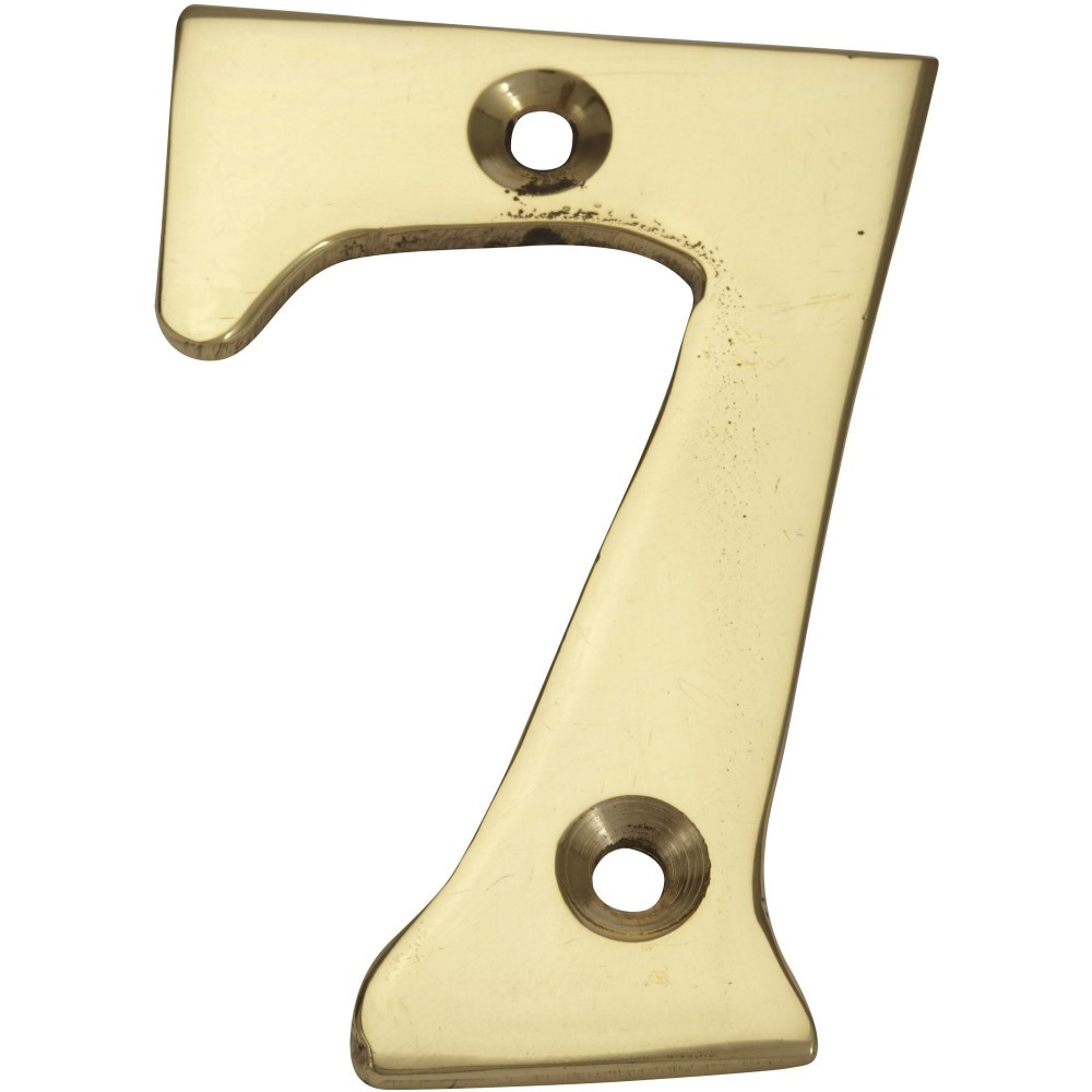 Chiffre 7 en laiton poli H.5.1 x l.3.5 cm