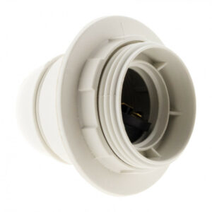 Douille E27 filete polyester blanc