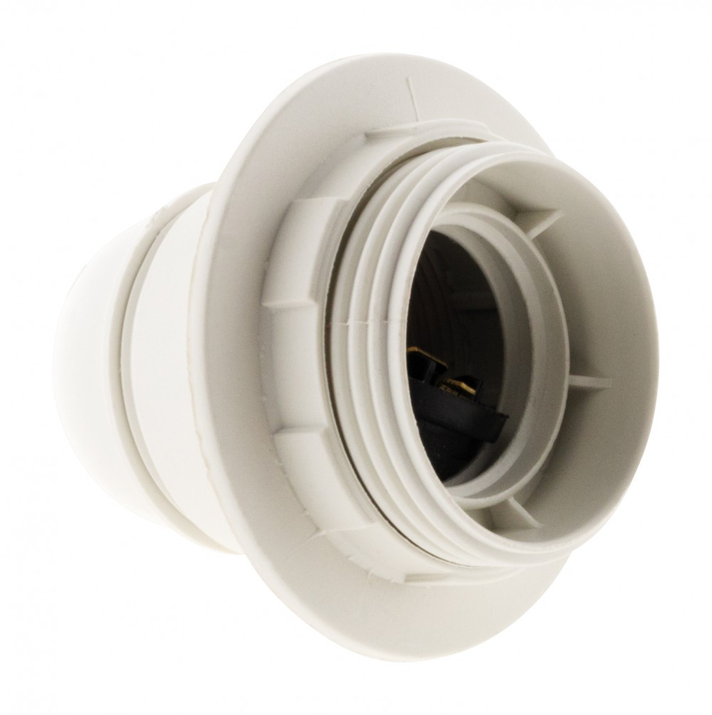 Douille E27 filete polyester blanc