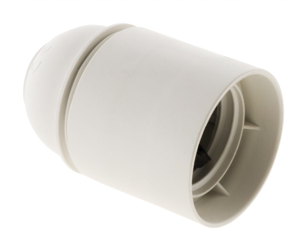 Douille E27 plastique lisse blanc HBF