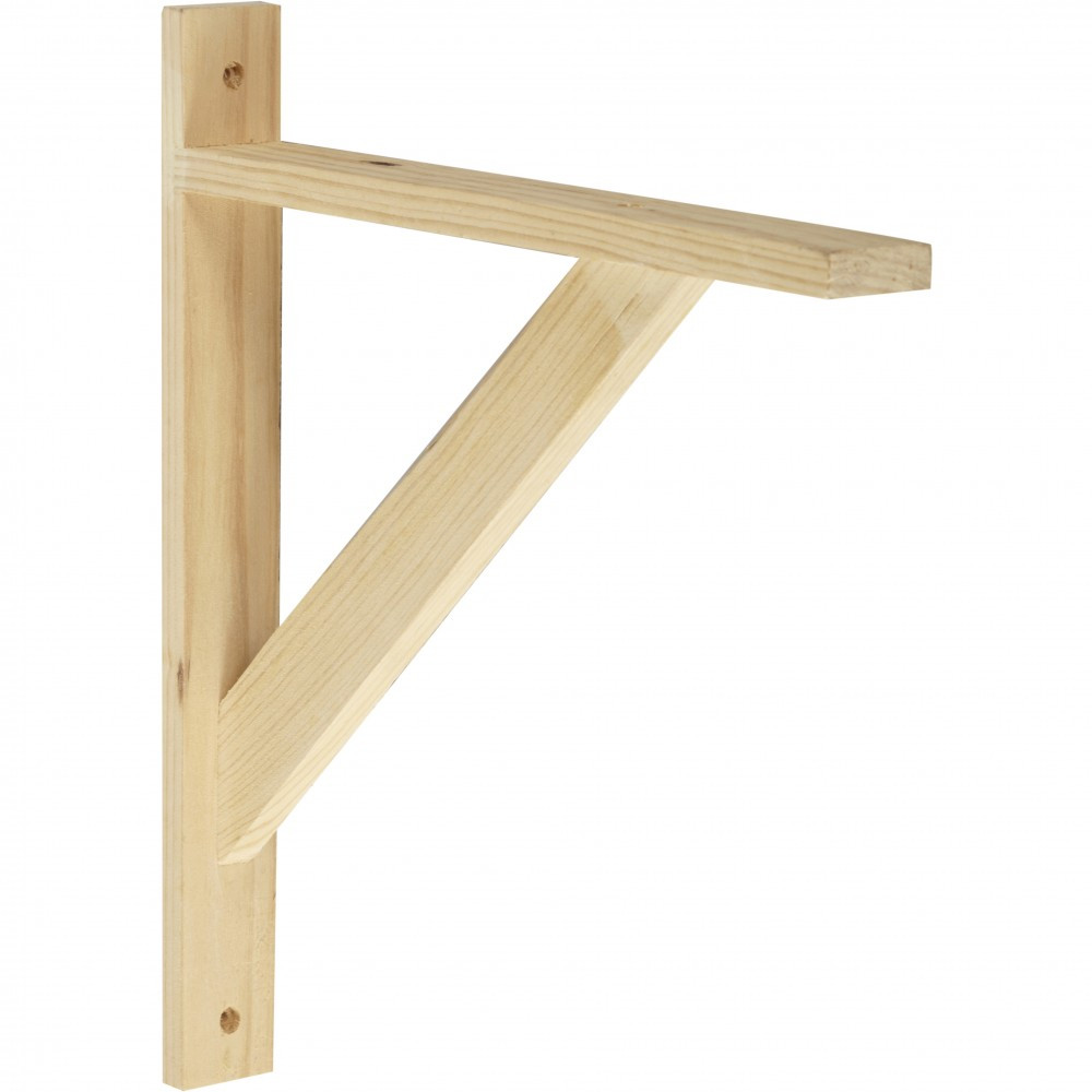 Equerre Solo bois brut naturel, H.17 x P.23 cm