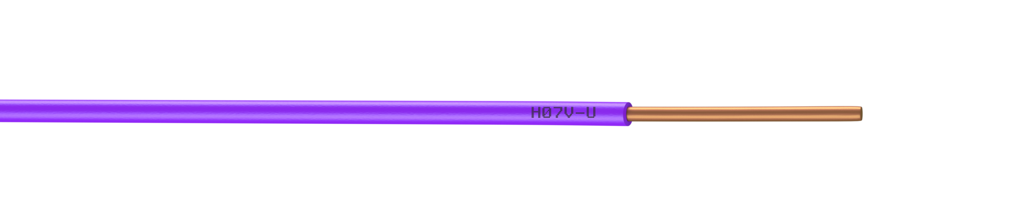Fil électrique 1.5 mm² h07vu, en couronne de 100M violet