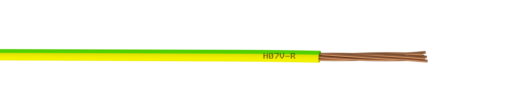 Fil électrique 1.5 mm² h07vu L.5 m, vert / jaune