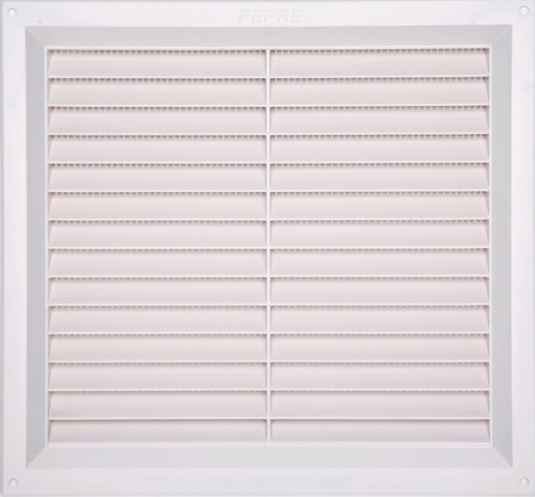 Grille d'aération abs naturel, L.24 x l.26 cm