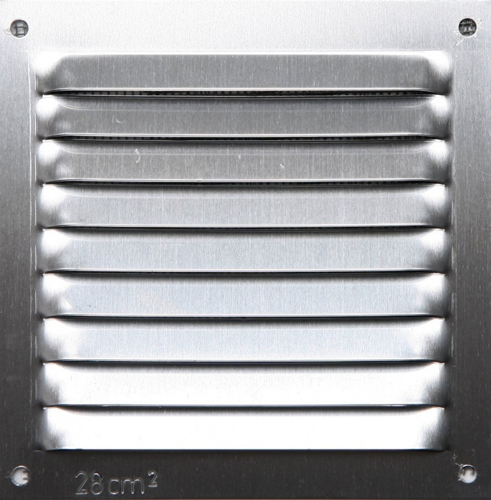 Grille d'aération aluminium anodisé, L.10 x l.10 cm