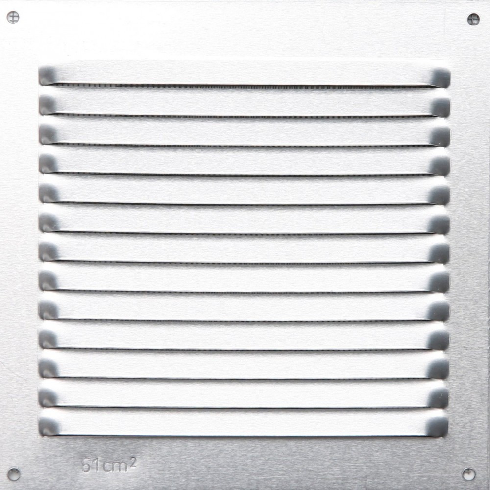 Grille d'aération aluminium anodisé, L.15 x l.15 cm