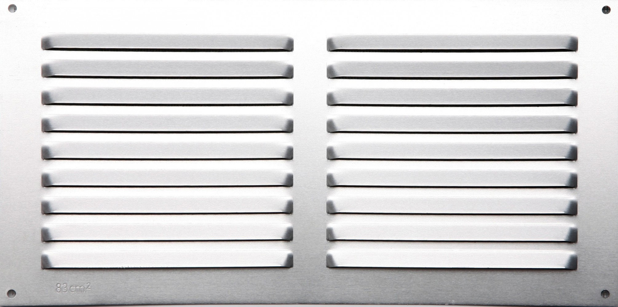Grille d'aération aluminium anodisé, L.15 x l.30 cm