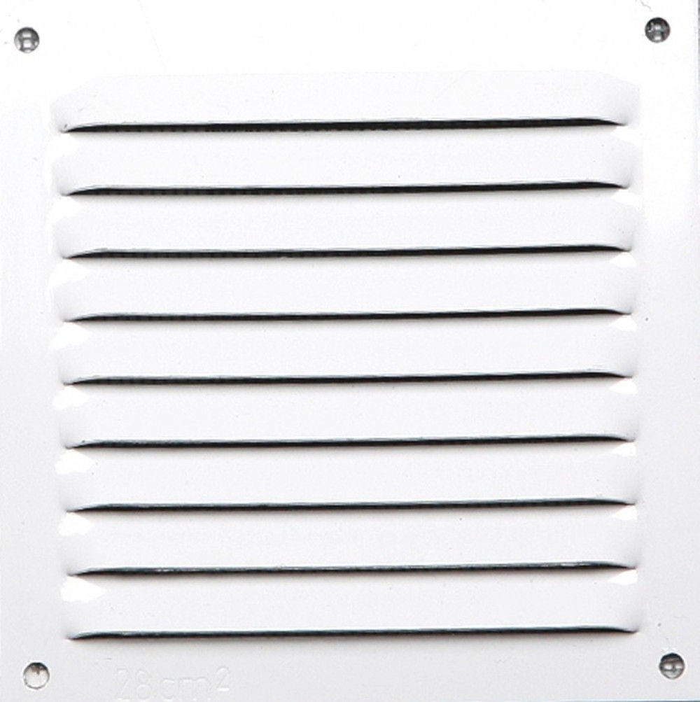 Grille d'aération aluminium laqué, L.10 x l.10 cm