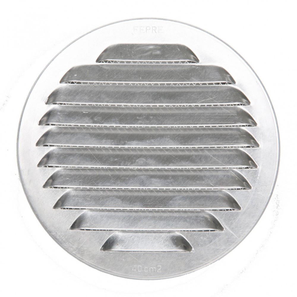 Grille d'aération aluminium naturel Diam.15 cm