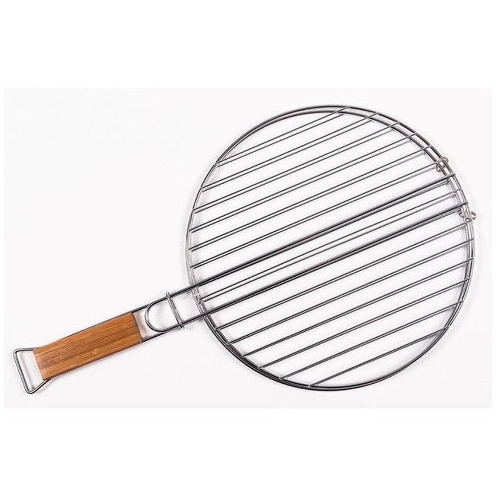 Grille Double à manche bois en acier chromé