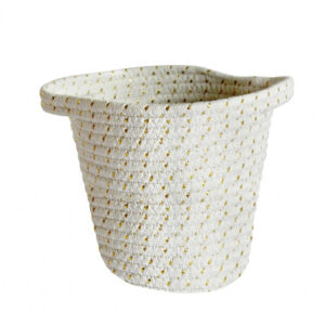 H.17 x l.21 x P.17 cm  blanc et or, Cordou