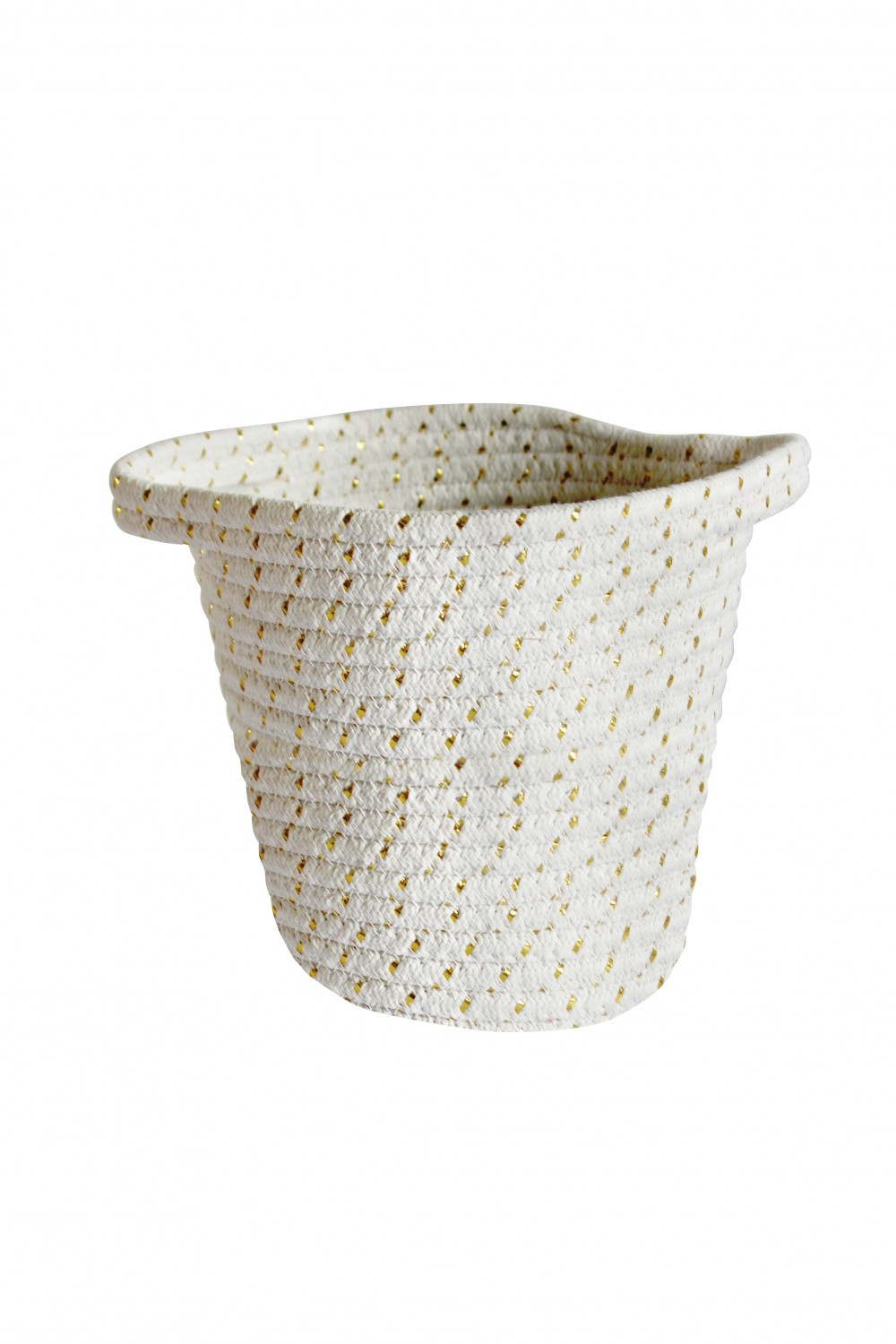 H.17 x l.21 x P.17 cm blanc et or, Cordou