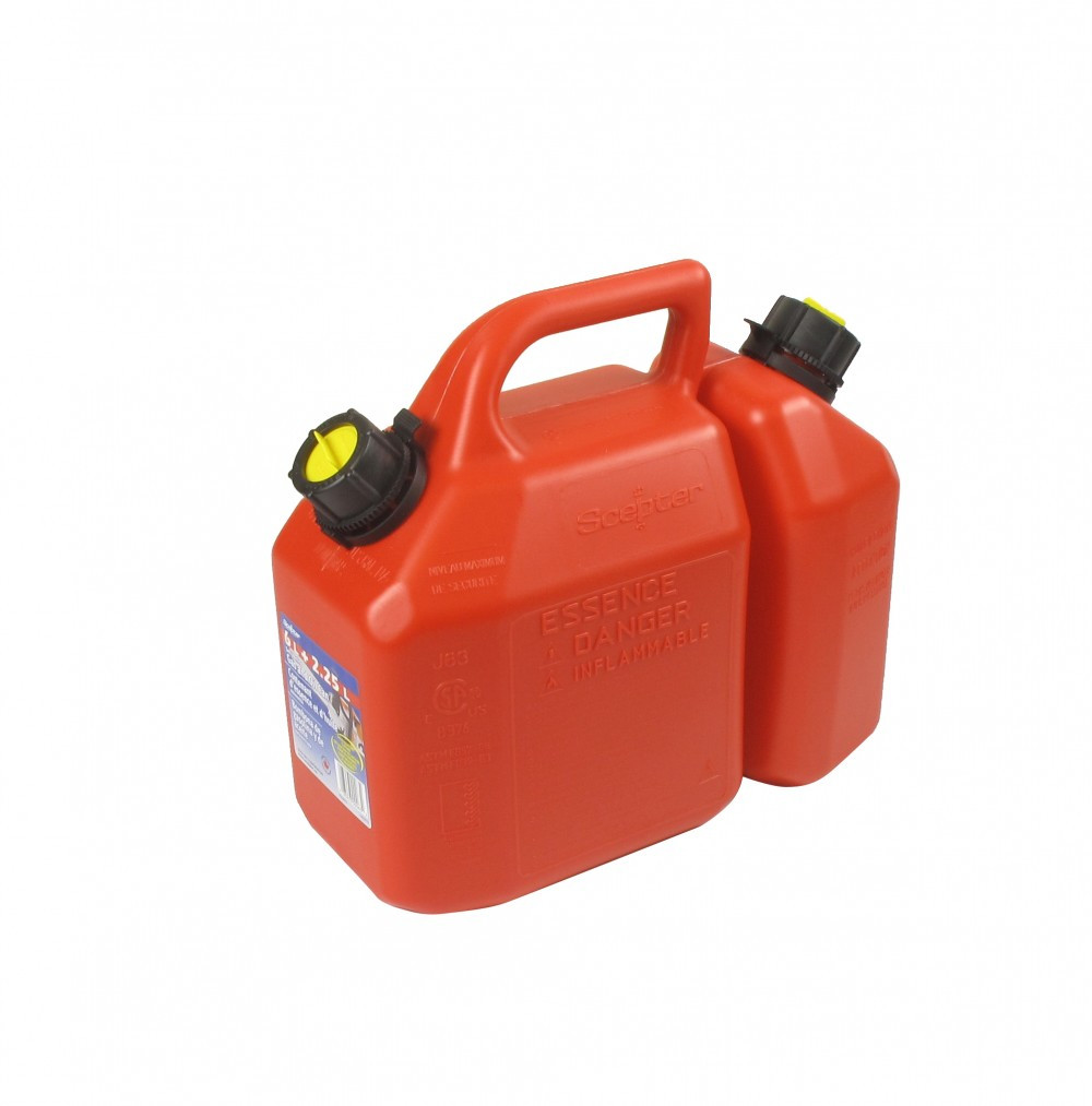 Jerrican double usage qualité pro d’une contenance de 2,25 + 6 litres