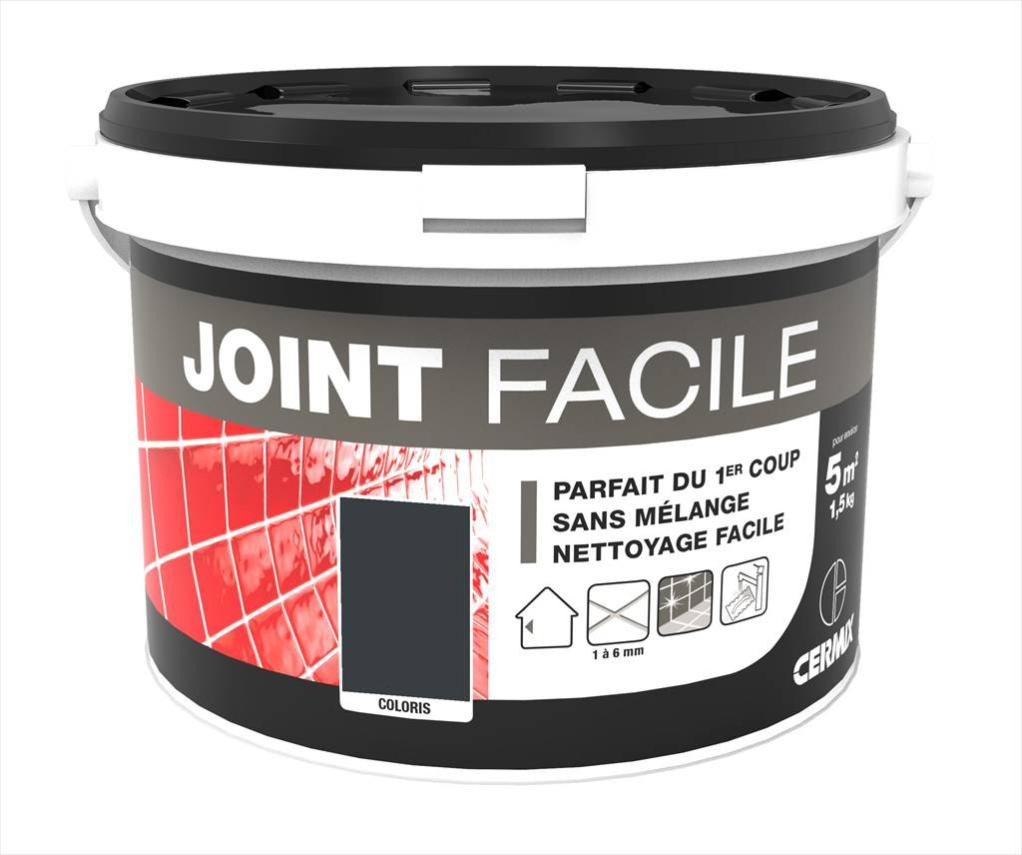 Joint pâte carrelage CERMIX gris foncé 1.5 kg, 5 m² Joint facile gris fonce 5m²