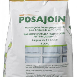 Joint poudre brique de verre blanc 5 kg, 2 m²
