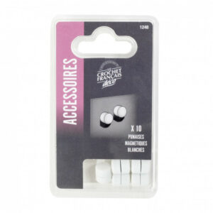 Lot de 10 punaises blanc LE CROCHET FRANCAIS, Diam.10 mm