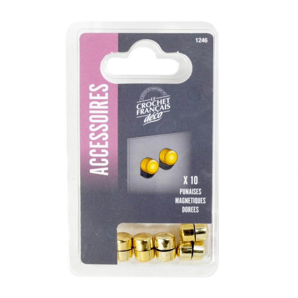 Lot de 10 punaises punaises magnétiques LE CROCHET FRANCAIS