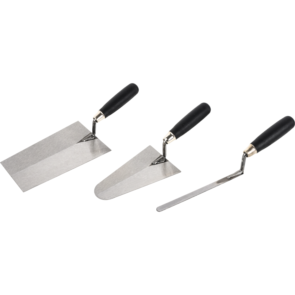 Lot de 3 truelles rondes en acier, lame de 20 cm