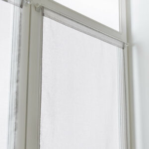 Paire de vitrages tamisant, Leo gris galet n°5 l.60 x H.180 cm