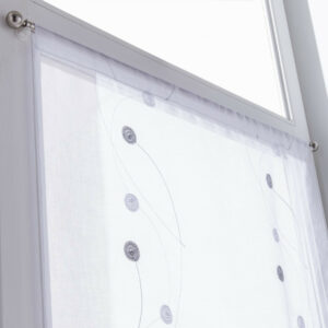 Paire de vitrages tamisant, Orion gris/argent l.60 x H.120 cm