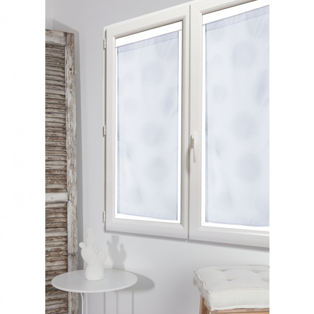 Paire de vitrages transparent blanc l.45 x H.120 cm