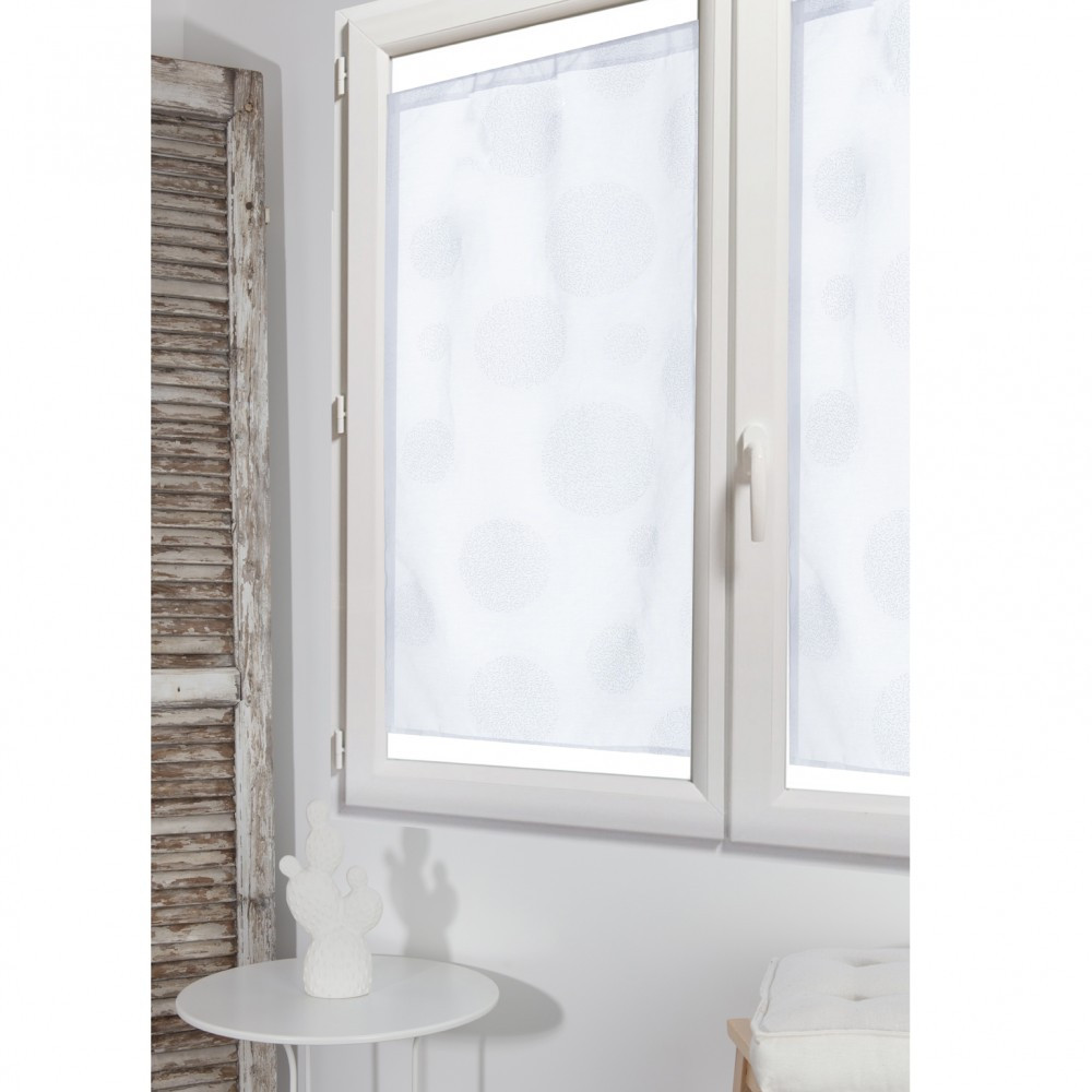 Paire de vitrages transparent blanc l.60 x H.120 cm