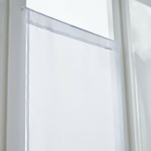 Paire de vitrages transparent, Idealis blanc l.45 x H.90 cm