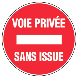 Panneau disque diametre 300 mm rigide voie privee sans issue NOVAP polystyrène L