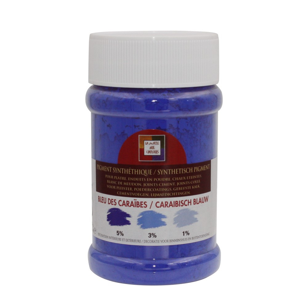 Pigment poudre Malle aux couleurs bleu des caraïbes 250 ml