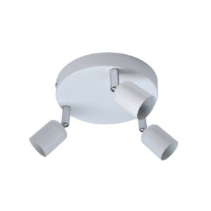 Plafonnier 3 spots, fer blanc Basic