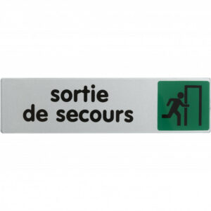 Plaque sortie de secours en plastique