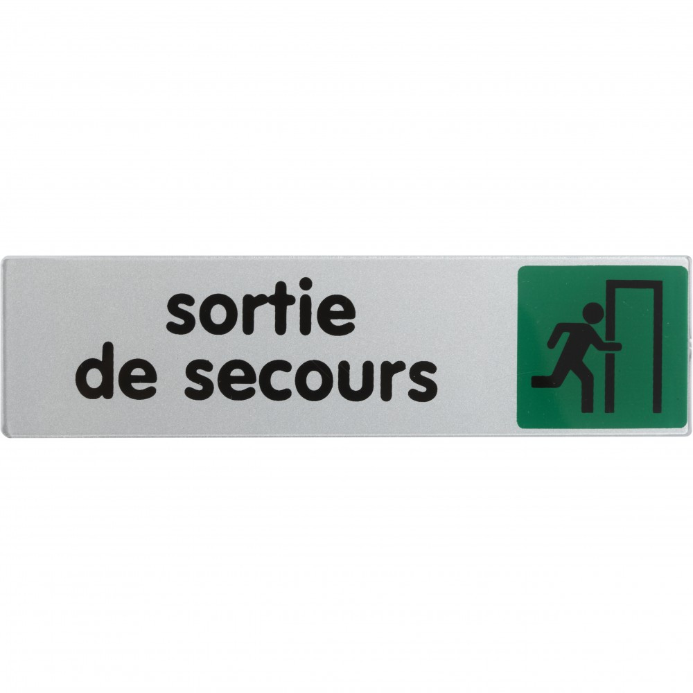 Plaque sortie de secours en plastique
