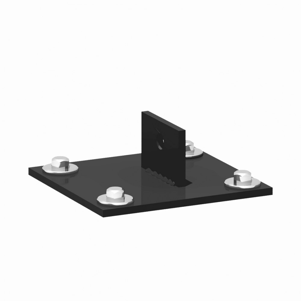 Platine jambe de force acier galvanisé plastifié à visser gris, H.4.8 cm