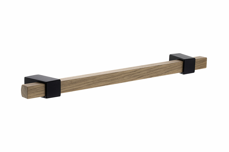 Poignée Beam 192mm chêne laqué/noir mat
