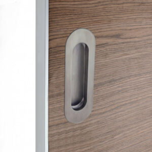 Poignée porte coulissante ronde acier inoxydable brossé, gris