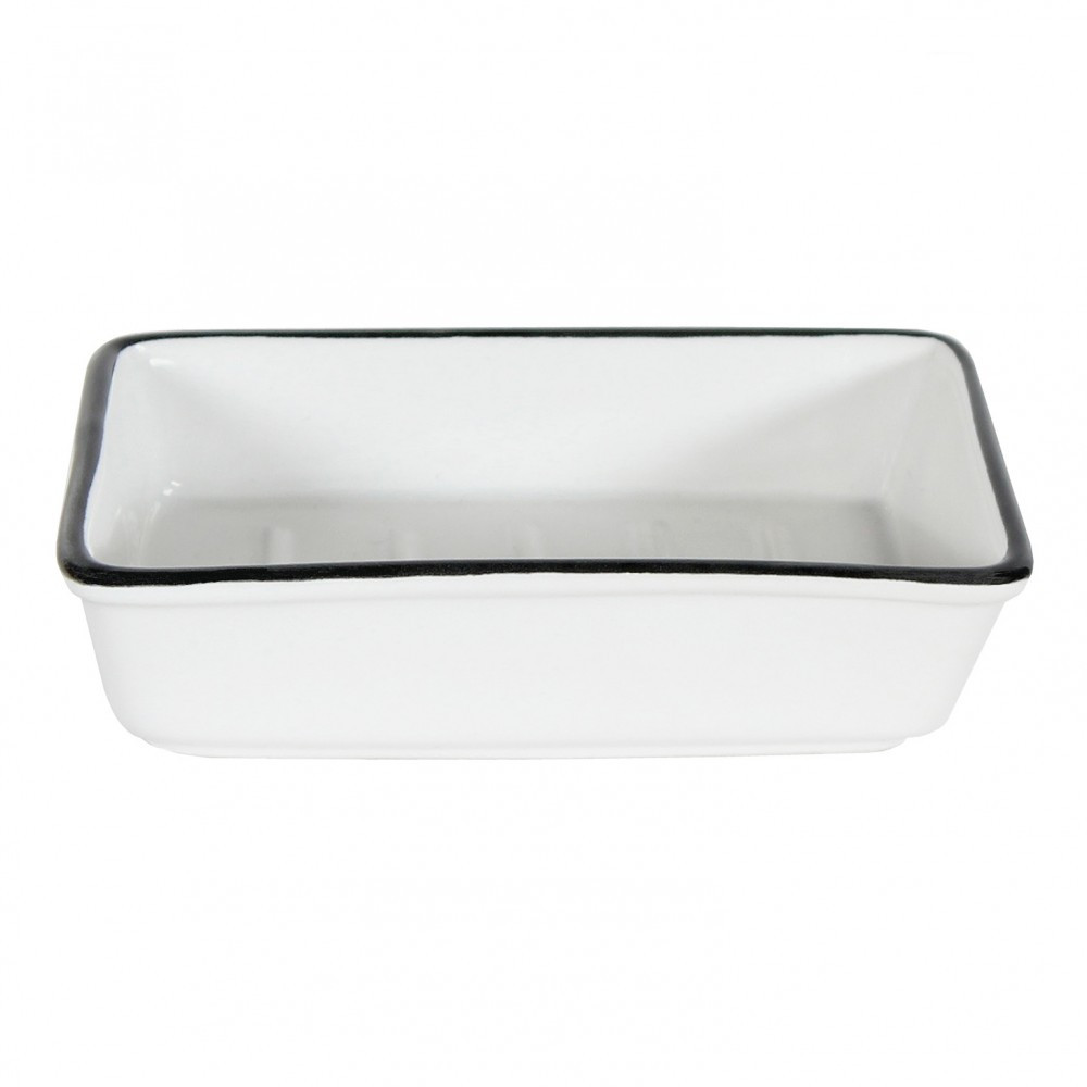 Porte-savon céramique Marcel, noir et blanc
