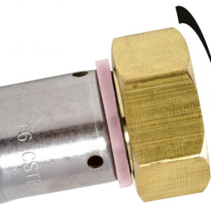 Raccord droit avec écrou libre à sertir laiton F 12 x 17 pour tube en per