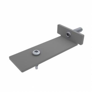 Set de 2 connecteurs pour clôture Kyoto en acier époxy gris, H.6 x P.1.3 cm