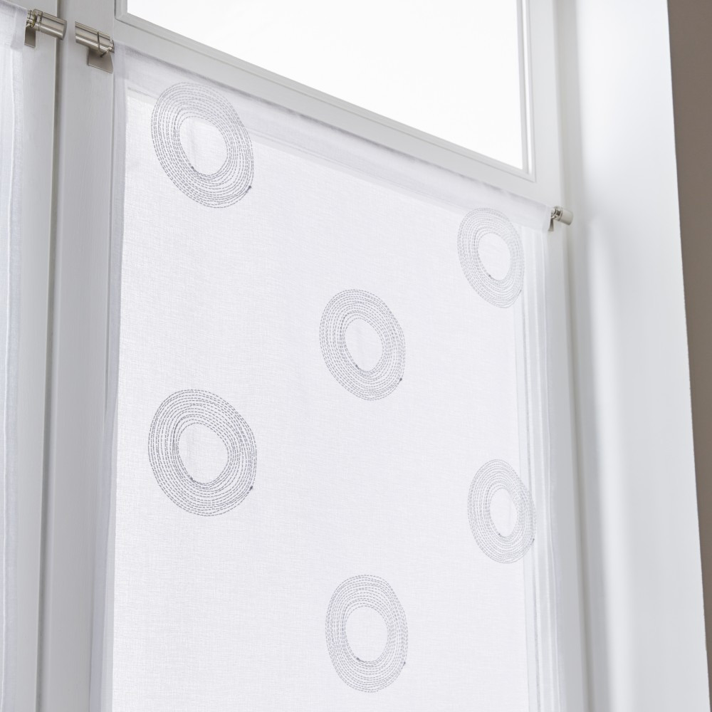 Vitrage tamisant, Cosmos blanc/argent l.90 x H.210 cm