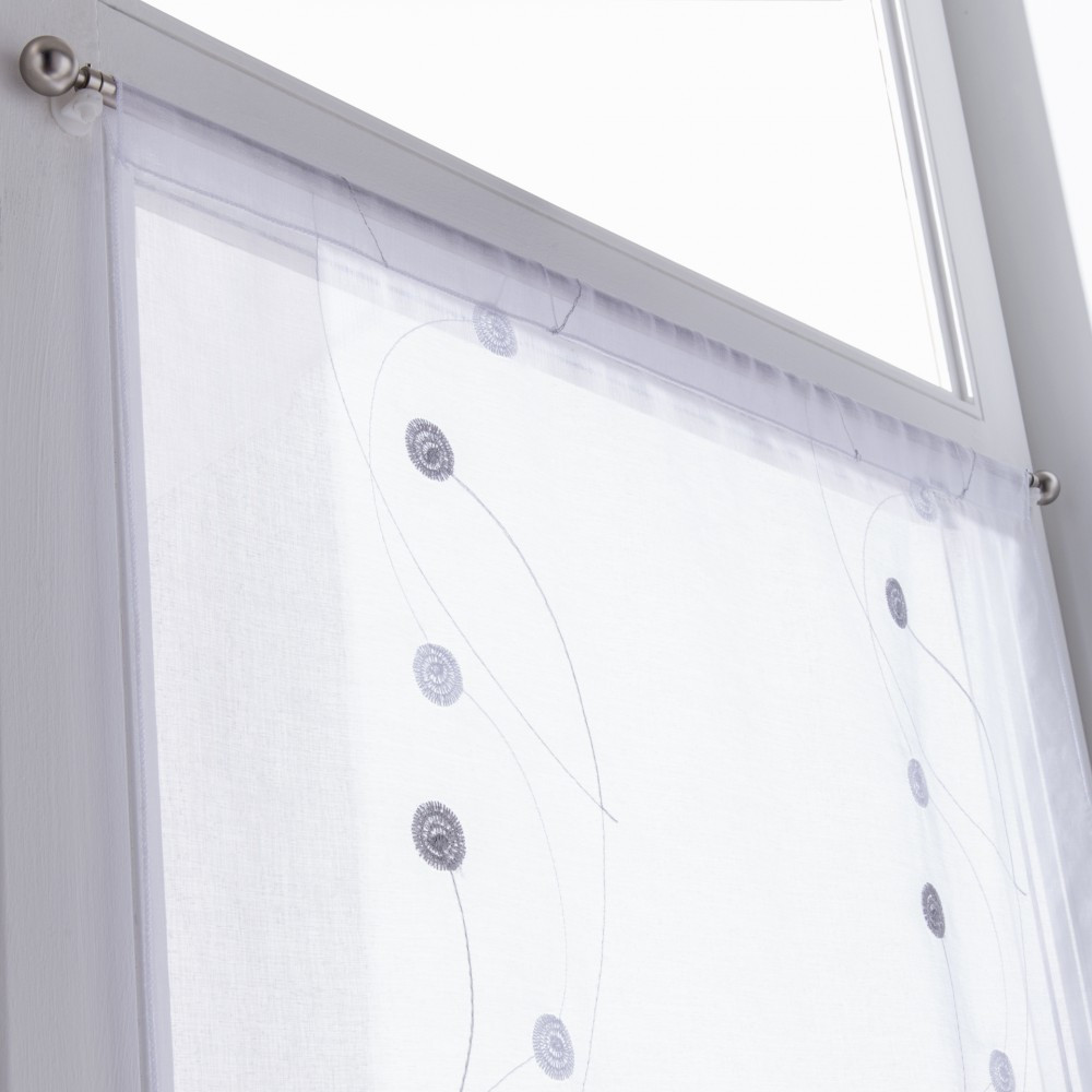 Vitrage tamisant, Orion gris/argent l.90 x H.160 cm