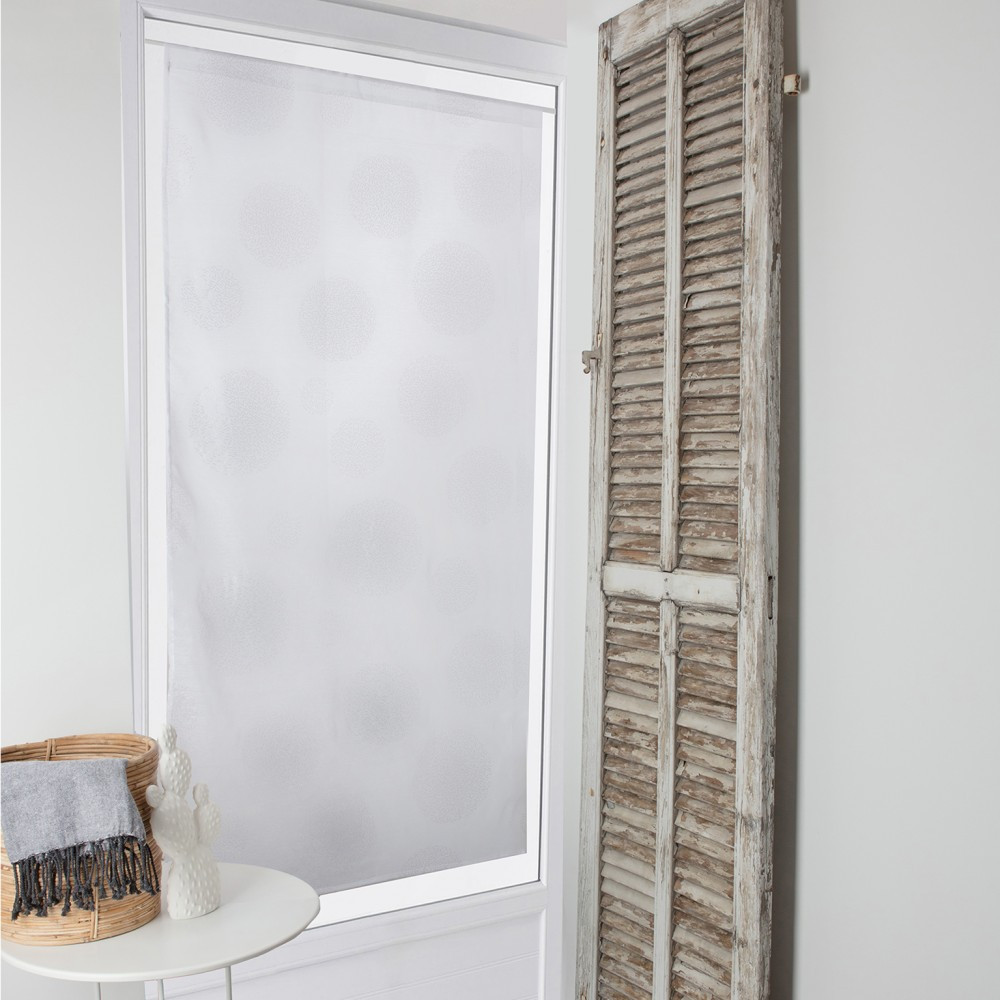 Vitrage transparent blanc l.80 x H.160 cm
