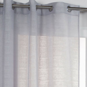 Voilage tamisant, Lola gris l.140 x H.260 cm