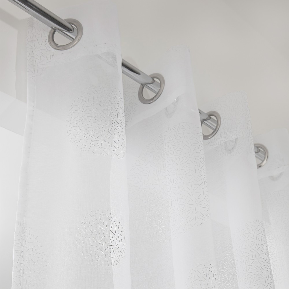 Voilage transparent blanc l.140 x H.240 cm