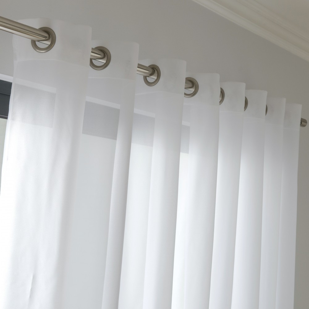Voilage transparent, Chic blanc l.300 x H.240 cm