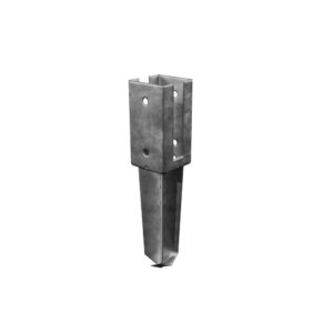 Support à sceller acier galvanisé à sceller gris, H.30 x l.9 x P.9 cm